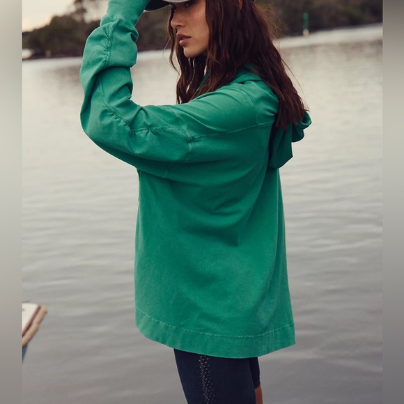 NWT FP Movement Hot Shot Hooded Layer color green sheen - Picture 2 of 4